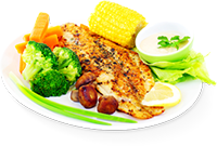 Pescado blanco con vegetales