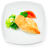 Pechuga de pollo con lechuga