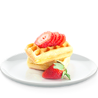 Wafle con fresas