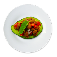 Aguacate con frijoles