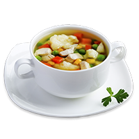 Caldo de pollo con vegetales