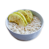 Avena con leche y manzana