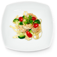 Tallarín con camarón